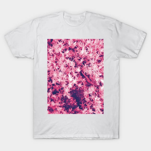 Pink Moss Pattern T-Shirt by Nigh-designs